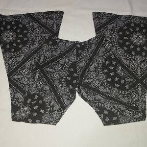 Black Paisley Wide Leg Pants